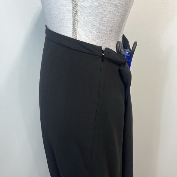 Black Pleated A-Line Maxi Skirt Size 12 Long Modest Formal Evening Wear - Picture 7 of 11